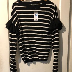Black white striped sweater
